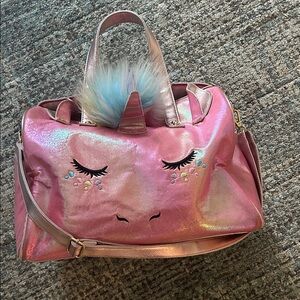 Pink unicorn duffle bag